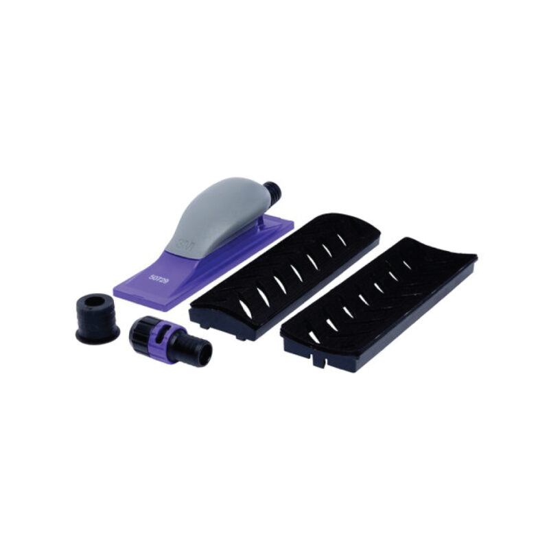 Hookit™ PURPLE + CURVED ADAPTER Set Multi Hole Рачна алатка за брусење со адаптер